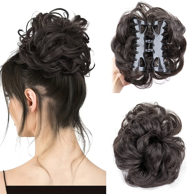 Claw Clip Messy Bun Hair Piece - Synthetisch Messy Bun Haar Scrunchie Claw