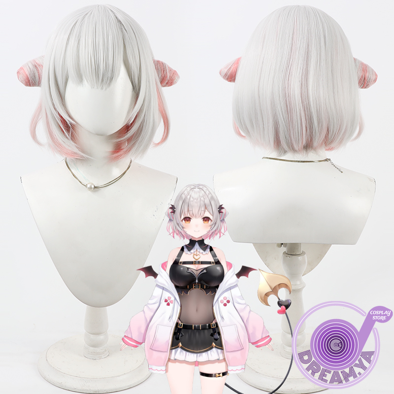 Synthetic Wigs - Suou Patra Cosplay Pruik Vtuber Grijs