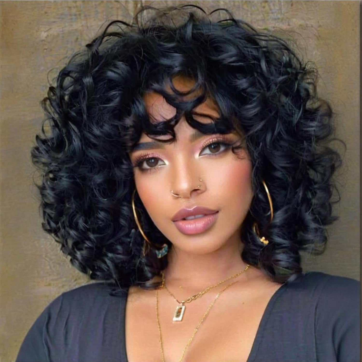 Short Pixie Cut Wig Human Hair Cheap - Bouncy Krullend Bob Menselijk Haar Pruiken