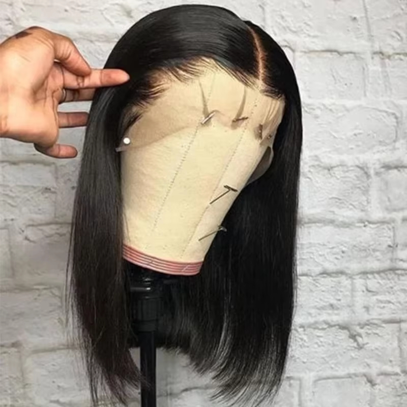 Pre Parted 13X4 Lace Front Bob Wig - 13x6 Kort Bob Recht Braziliaans Haar