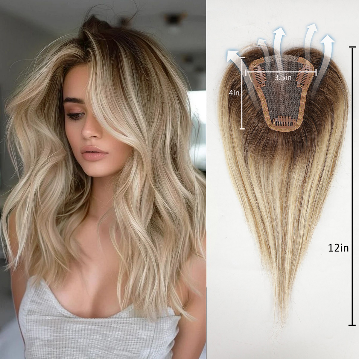 Seamless Clip In Hair Extensions Human Hair - Goudbruin Ombre 100% Remy Menselijk Haar
