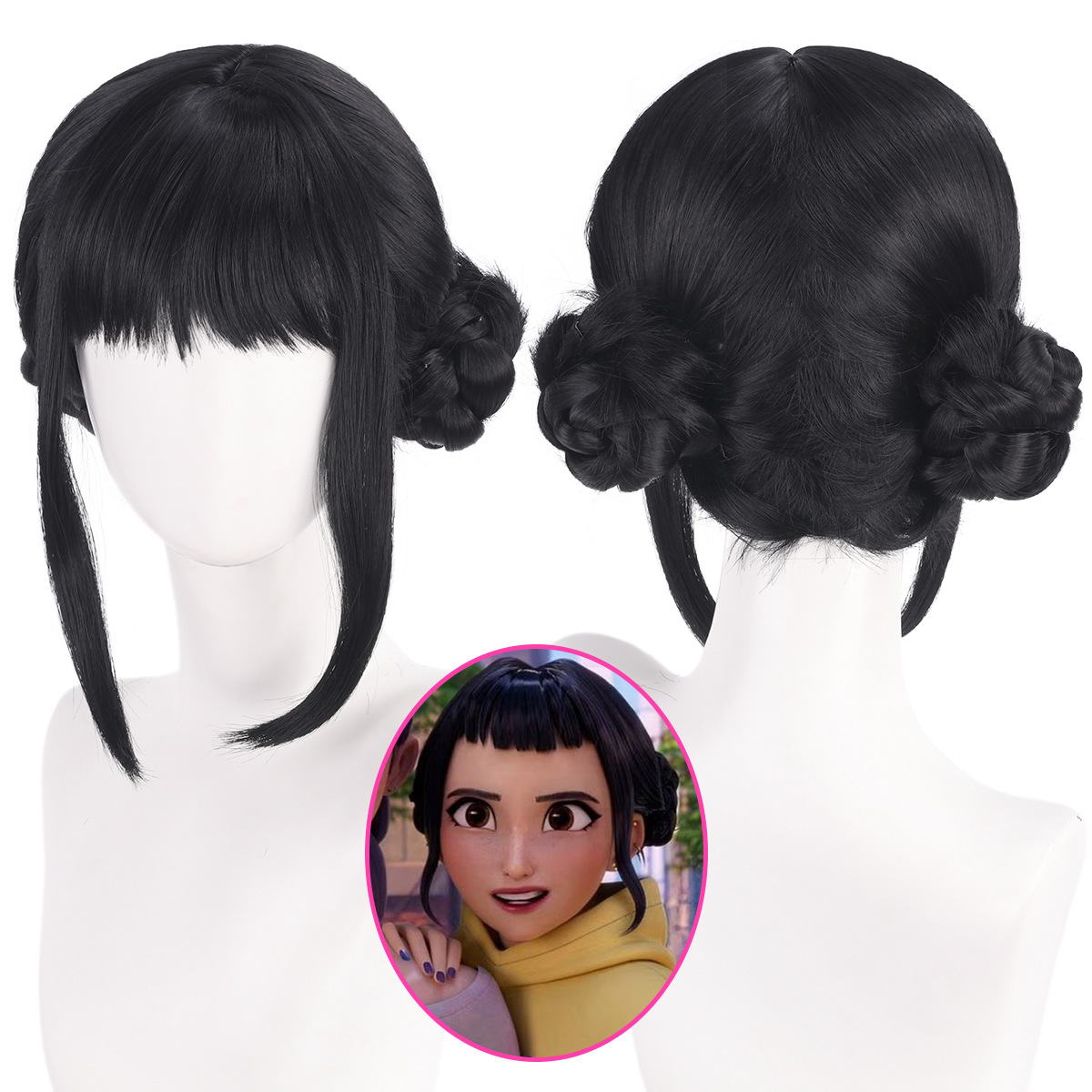 Synthetic Braided Wigs For Black Women - Zoey Cosplay Pruik 33 cm Zwart