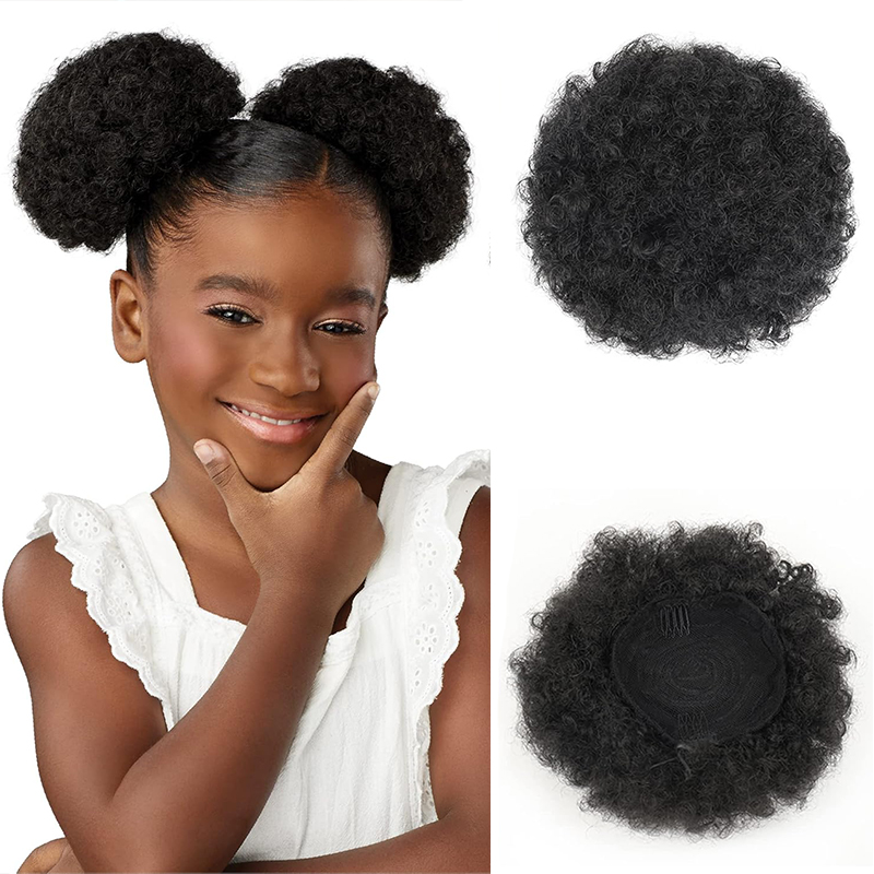 Drawstring Afro Curly Puff Ponytail - Synthetische Afro Puff Trekkoord Paardenstaart Voor