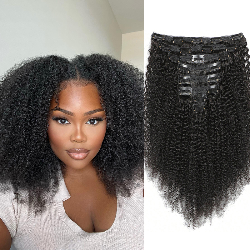 Seamless Clip In Hair Extensions Human Hair - Afro-clip-in extensions van echt haar 100%