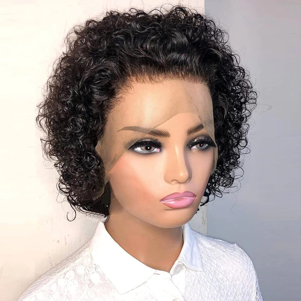 Short Pixie Cut Wig Human Hair Cheap - Pixie Cut pruiken 13x4 Pixie krullende