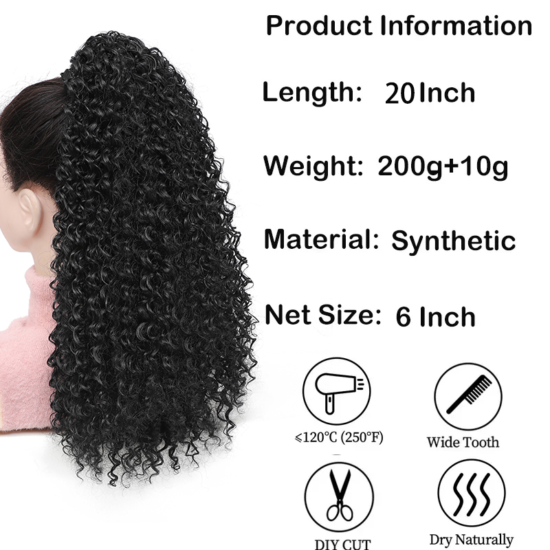 Lang Krullend Trekkoord Paarde - Drawstring Afro Curly Puff Ponytail recensie en prijs