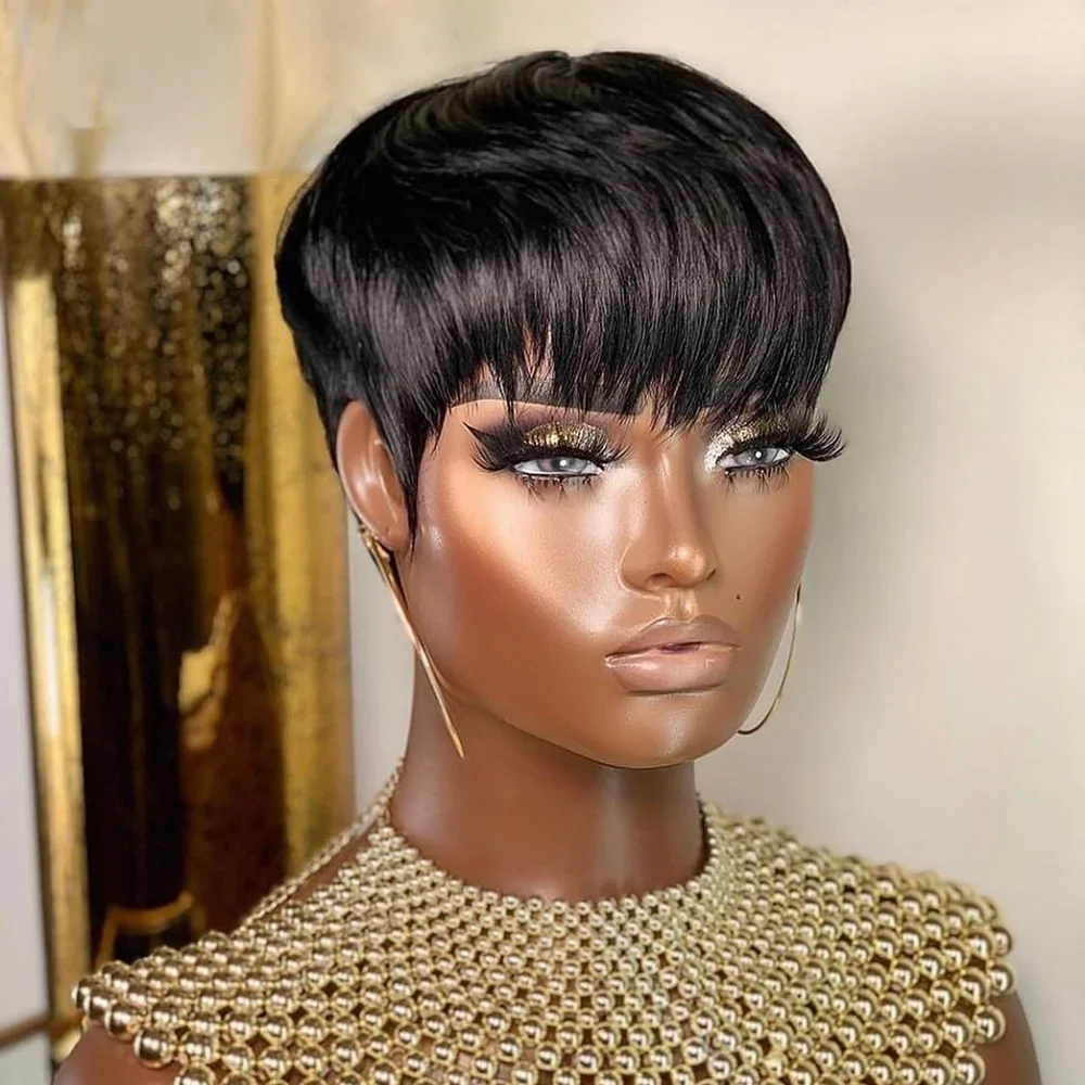 Korte rechte bobpruik Pixie-cu - Short Pixie Cut Wig Human Hair Cheap recensie en prijs