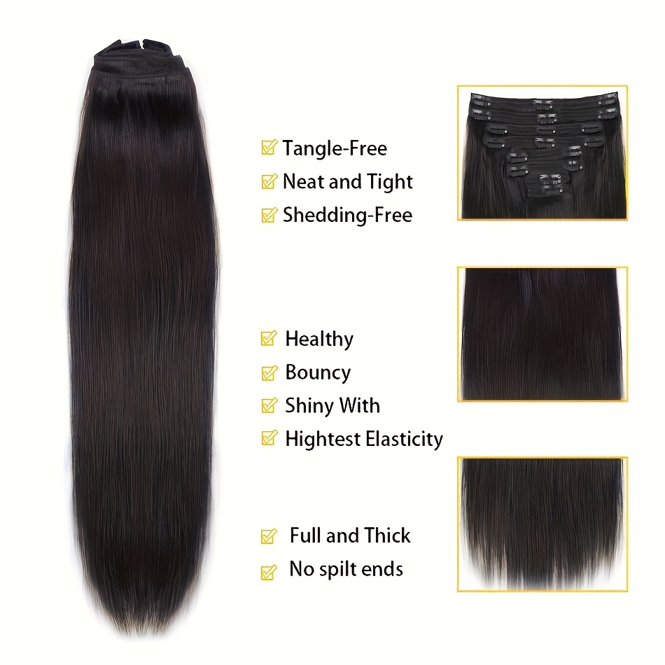 Haarclips van echt mensenhaar, - Seamless Clip In Hair Extensions Human Hair recensie en prijs
