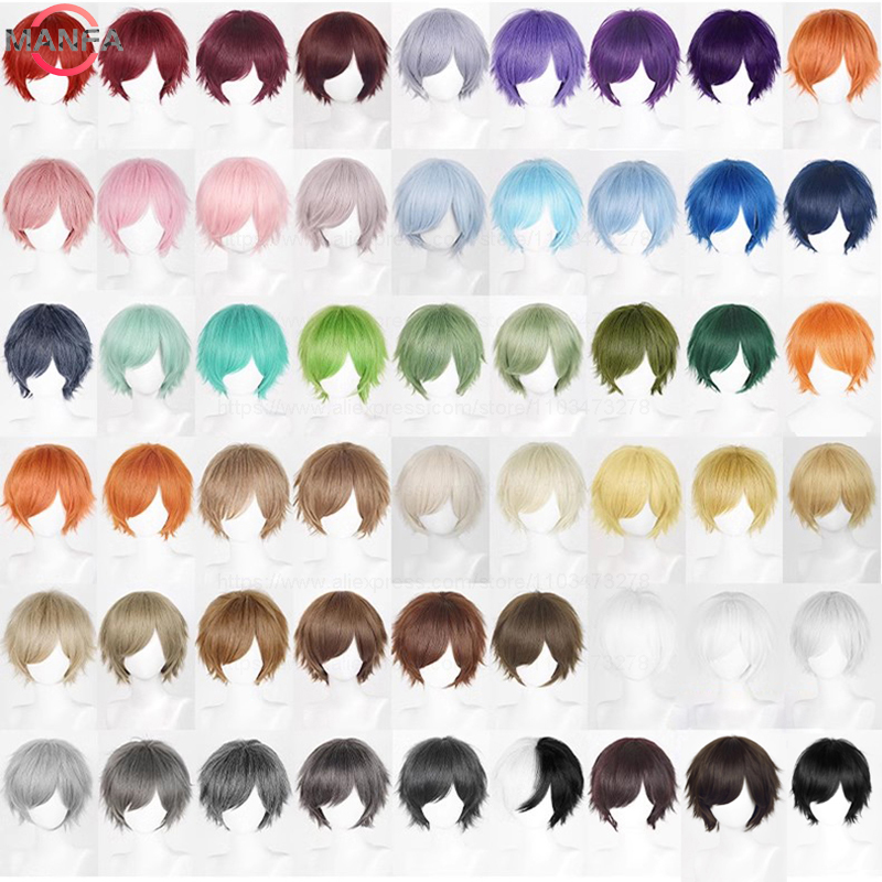 Anime 30 cm korte rechte cospl - Synthetic Braided Wigs For Black Women recensie en prijs