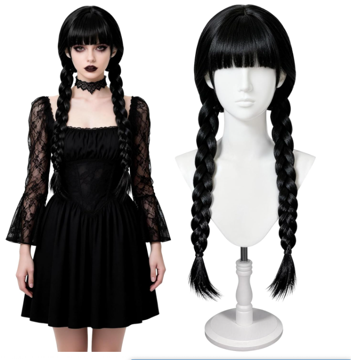 Lange gotische cosplay pruiken - Synthetic Braided Wigs For Black Women recensie en prijs