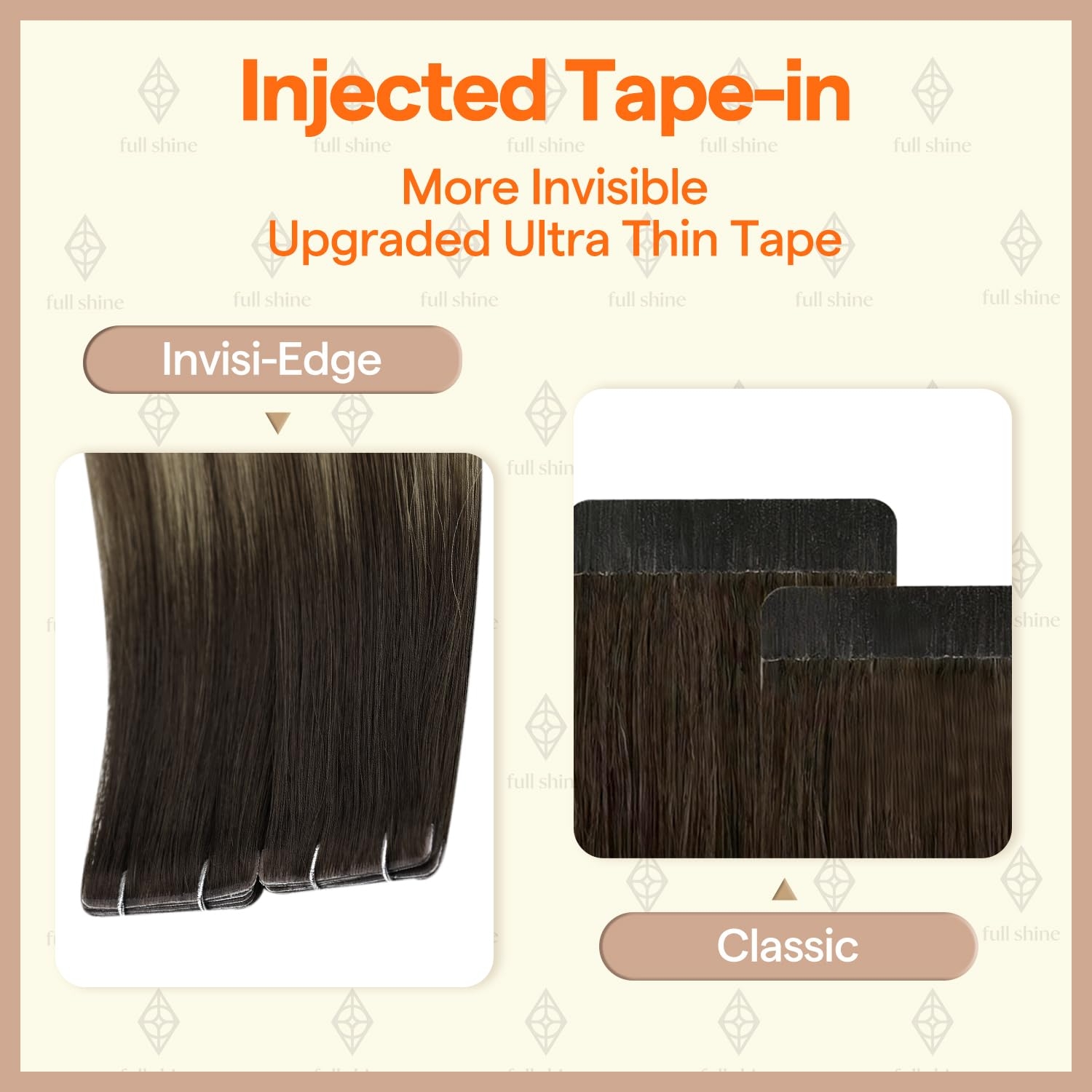 Full Shine Virgin Injectie Tap - Invisible Tape In Extensions Real Hair recensie en prijs