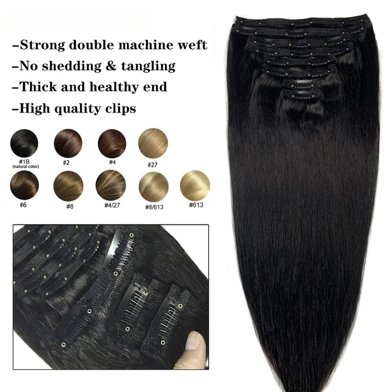 Natuurlijke rechte clip-in ext - Seamless Clip In Hair Extensions Human Hair recensie en prijs