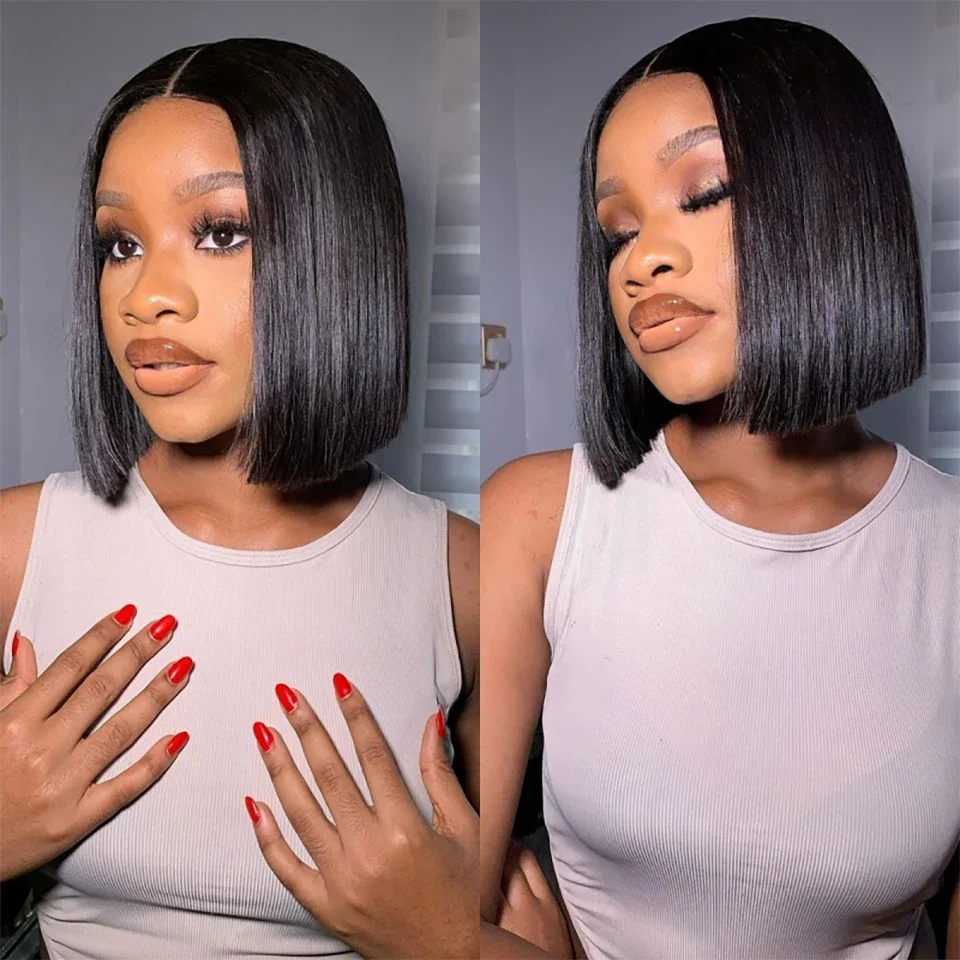Rechte Korte Bob Pruiken Echt  - Glueless Wear And Go Human Hair Wig recensie en prijs