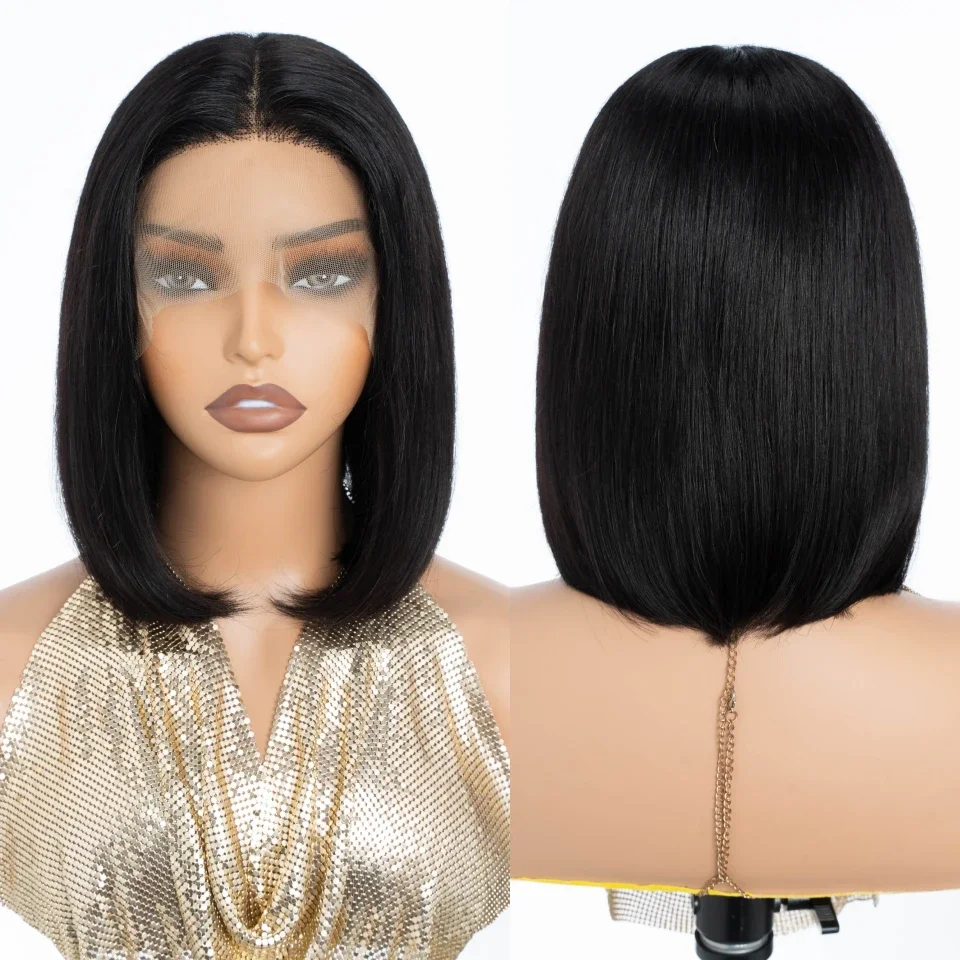 Rechte Korte Bob Pruiken Echt  - Glueless Wear And Go Human Hair Wig recensie en prijs
