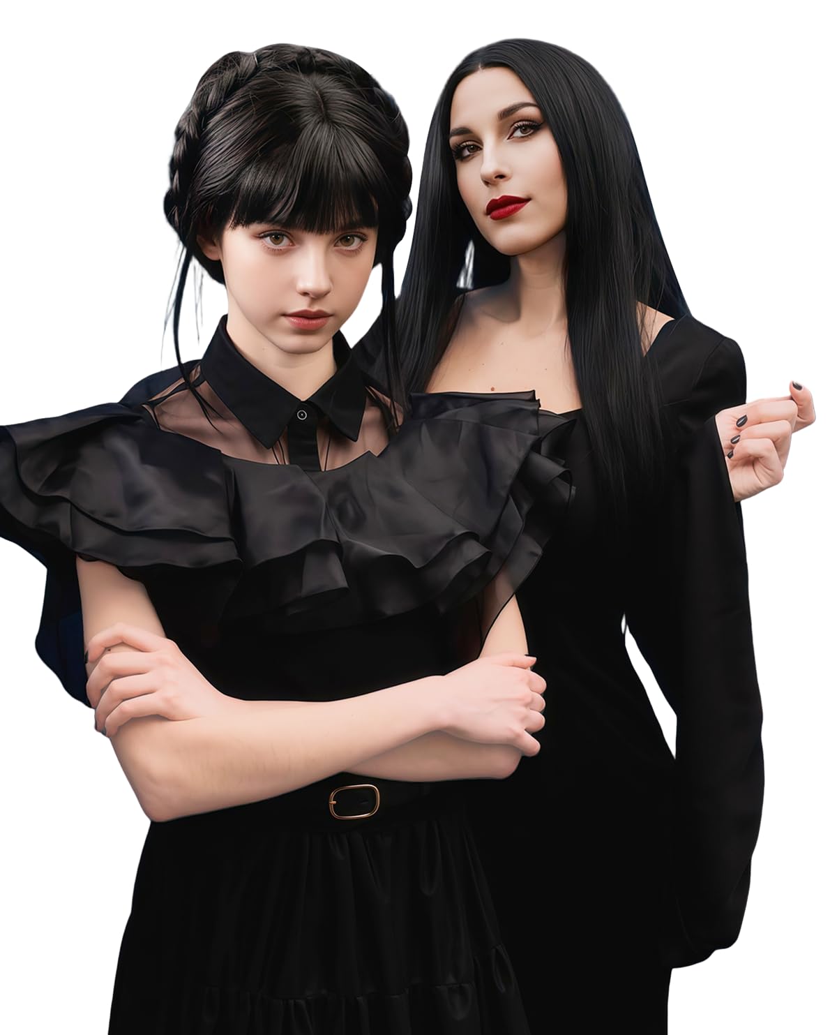 Synthetische lange zwarte prui - Synthetic Braided Wigs For Black Women recensie en prijs