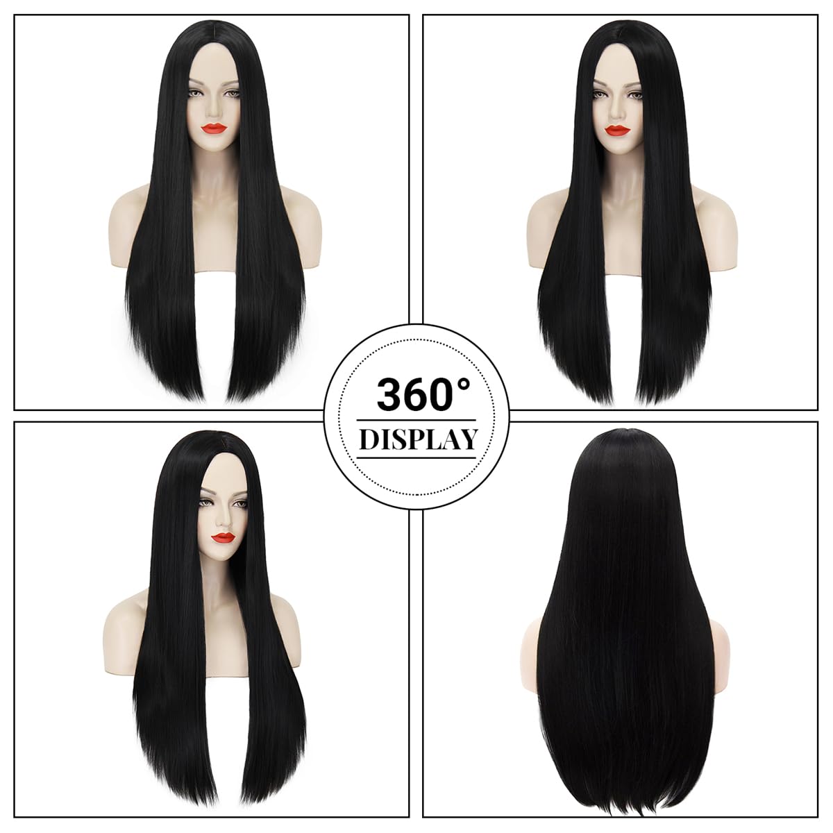 Synthetische lange zwarte prui - Synthetic Braided Wigs For Black Women recensie en prijs