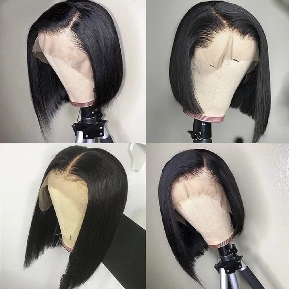 Zwarte pruik, korte kantpruik  - Pre Parted 13X4 Lace Front Bob Wig recensie en prijs