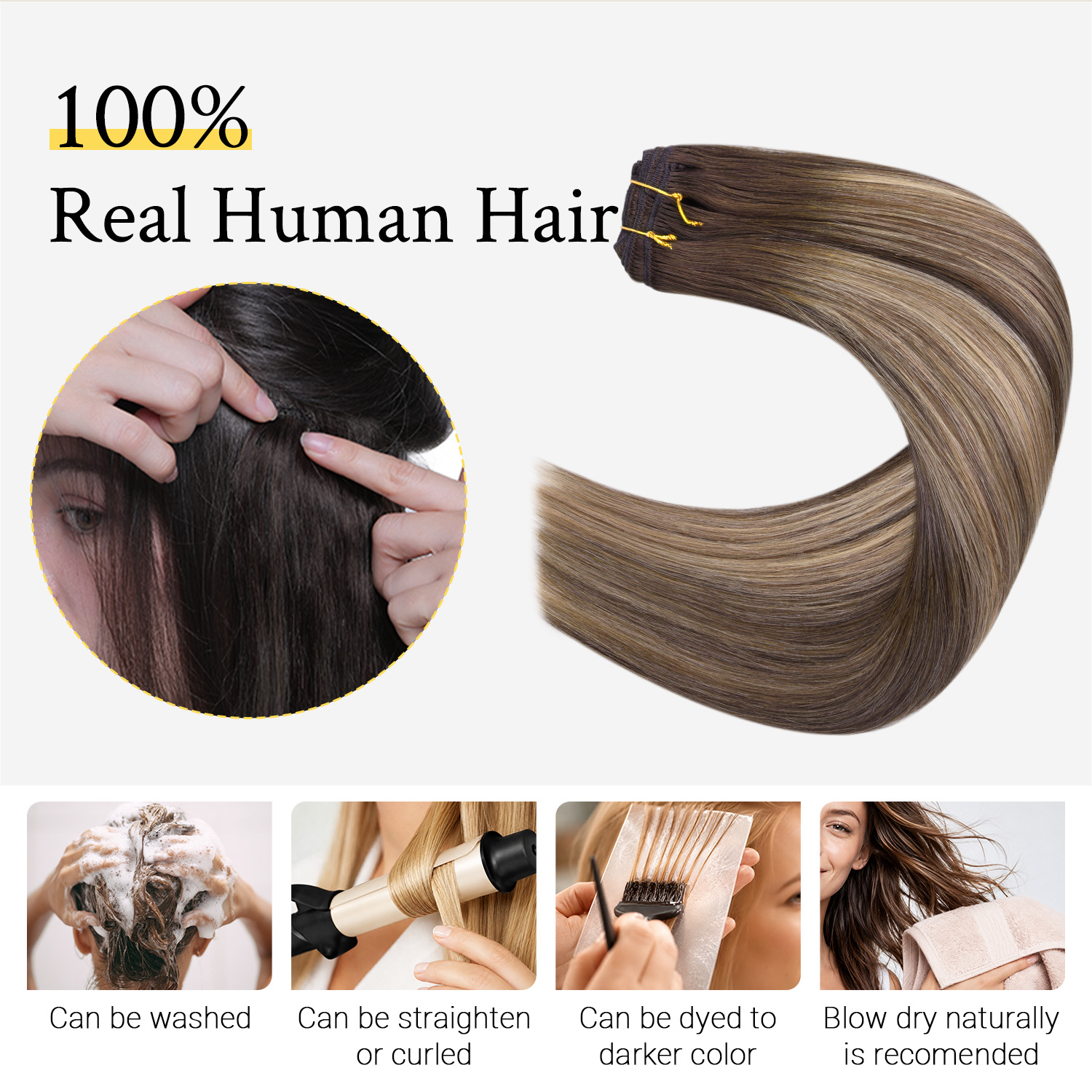 Sunmofavo Clip In Human Hair E - Seamless Clip In Hair Extensions Human Hair recensie en prijs