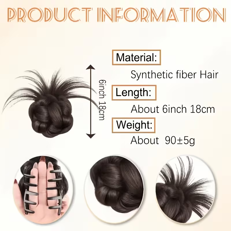 Pluizig, stugge, rommelige kno - Claw Clip Messy Bun Hair Piece recensie en prijs