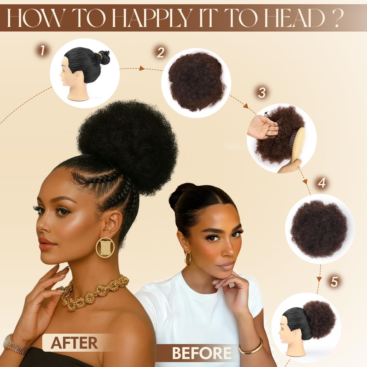 Afro Puff Synthetische paarden - Drawstring Afro Curly Puff Ponytail recensie en prijs
