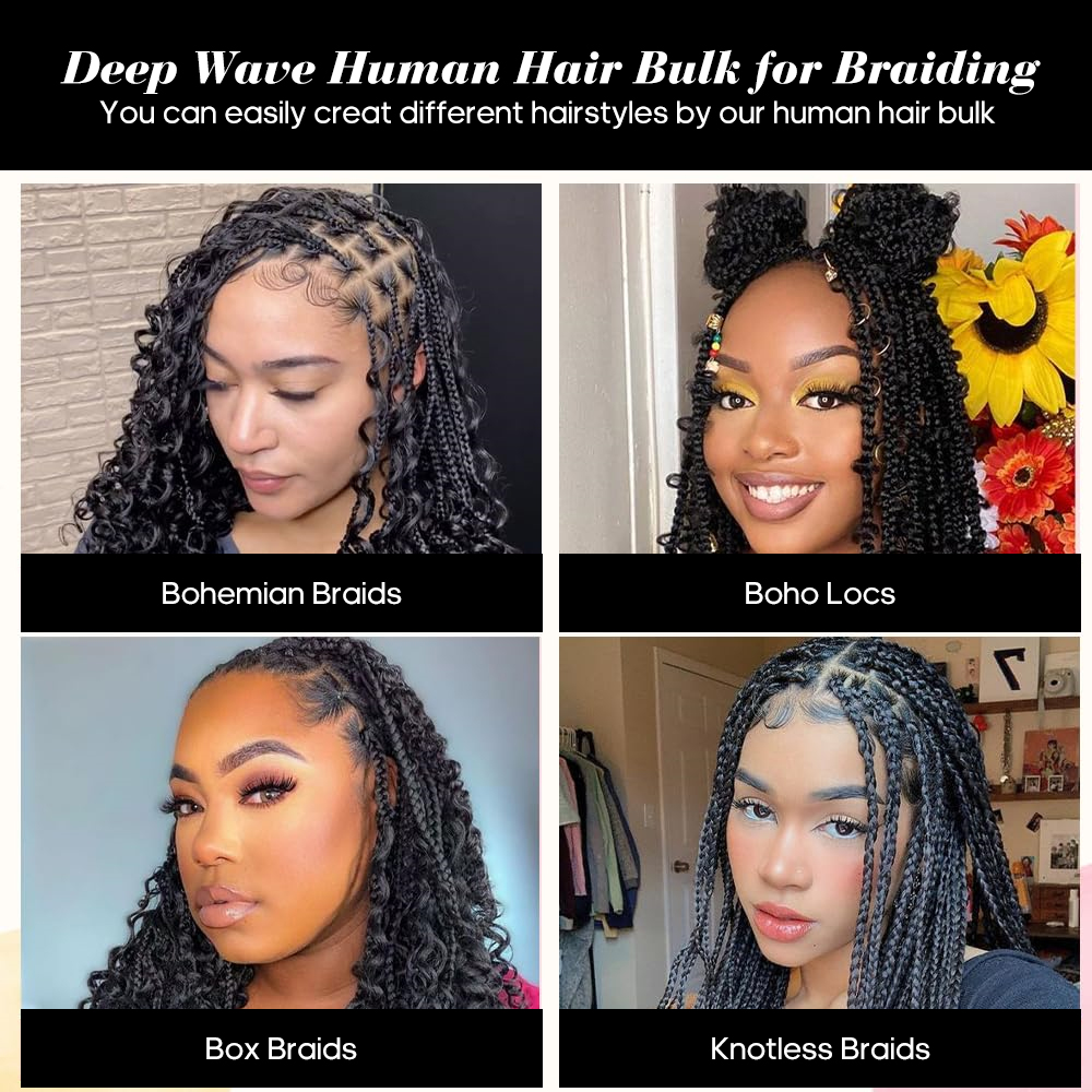 Echt vlechthaar voor Boho-vlec - Water Wave Bulk Human Hair For Braiding recensie en prijs