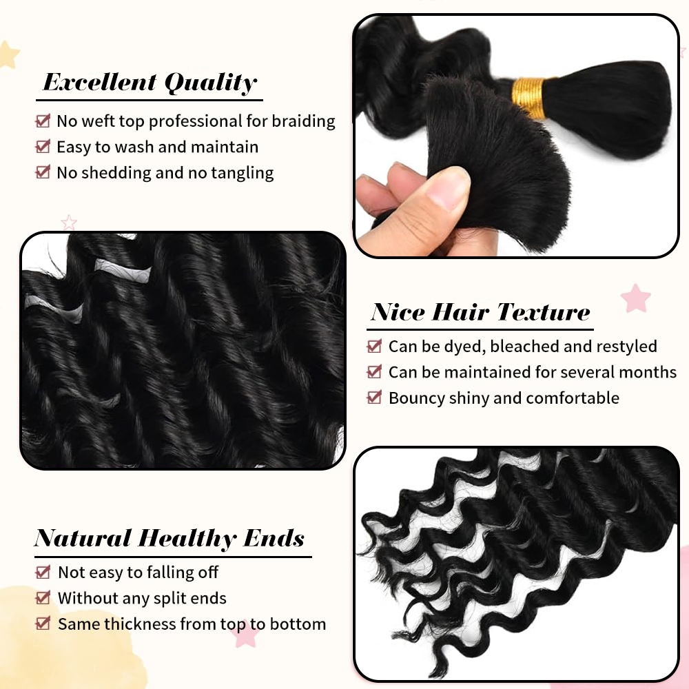 Echt vlechthaar voor Boho-vlec - Water Wave Bulk Human Hair For Braiding recensie en prijs