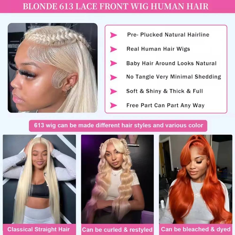 Menselijk haar 613 220% dichth - Hd Lace Frontal Wig Human Hair Pre Plucked recensie en prijs