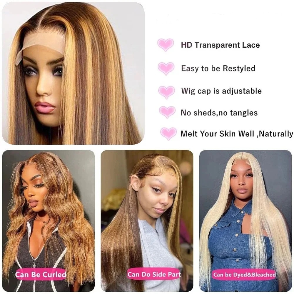 44 46 inch P4/27 gekleurde, re - Hd Lace Frontal Wig Human Hair Pre Plucked recensie en prijs